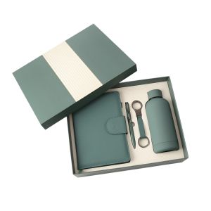 Office 1 Комплект Welcome, тефтер, бутилка, химикалка и ключодържател, в кутия, зелен