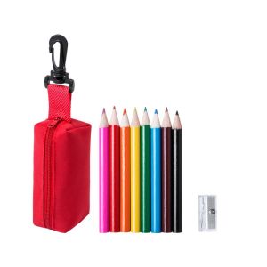 Medina Моливи, 8 цвята, с острилка, в червен калъф