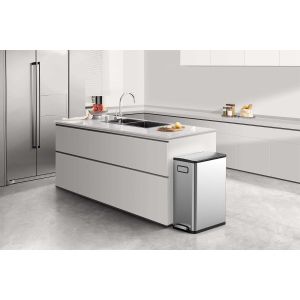 Кош за отпадъци Eko Ecofly, с педал и скрити колела, 45 L