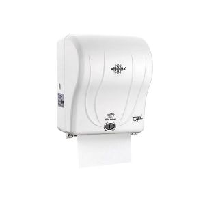 Диспенсър за хартиени ролки Rulopak, със сензор, 21 cm, бял, 23.5 х 31 х 40 cm