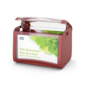Диспенсър за салфетки Tork Table Top N4, червен, 20 х 14.1 х 16.9 cm
