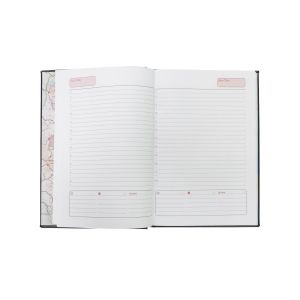 Календар-бележник, без дати, екокожа, 96 листа, A5, черен