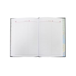 Календар-бележник, без дати, екокожа, 96 листа, A5, черен