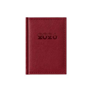 Календар-бележник Казанова, с дати, 10 x 15 cm, кожена подвързия, бордо
