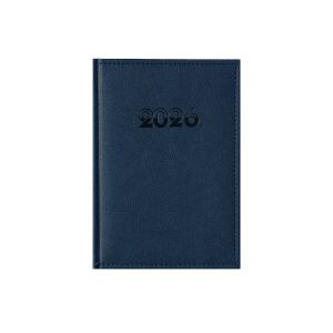 Календар-бележник Европа, с дати, A5, кожена подвързия, син