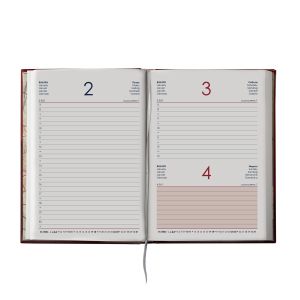 Календар-бележник Европа, с дати, A5, кожена подвързия, син