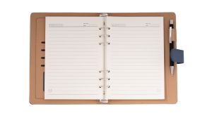 Office 1 Органайзер, A5, с рингове, кожен, в кутия, черен