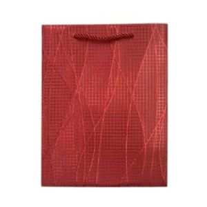 Подаръчна торбичка, вълни, 26 х 32 х 10 cm, червена