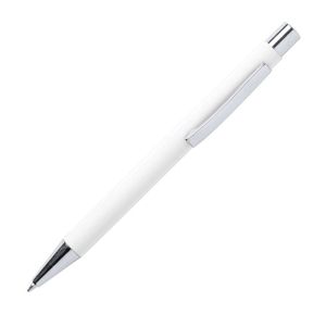 Office 1 Химикалка Draco Chrome, метална, бяла