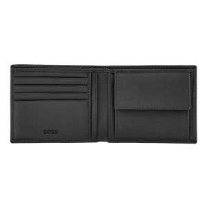 Hugo Boss Портфейл Saffiano Double B, с отделение за монети, черен