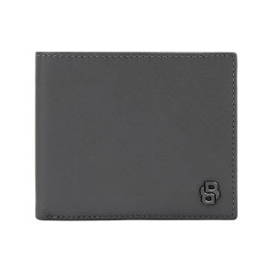 Hugo Boss Портфейл Saffiano Double B, с отделение за монети, сив