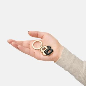 Hugo Boss Ключодържател Double B, черно-златист