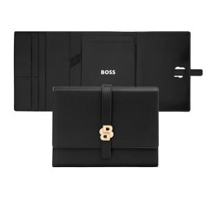 Hugo Boss Конферентна папка Double B, A5, черно-златиста