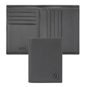 Hugo Boss Калъф за карти Saffiano, с 8 отделения, сив