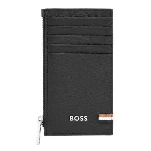 Hugo Boss Калъф за карти Classic Iconic, с 5 отделения, с цип, черен