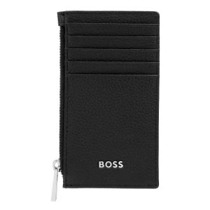 Hugo Boss Калъф за карти Classic Grained, с 5 отделения, с цип, черен