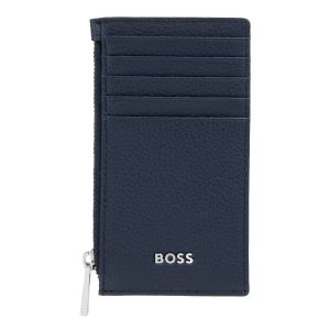 Hugo Boss Калъф за карти Classic Grained, с 5 отделения, с цип, тъмносин