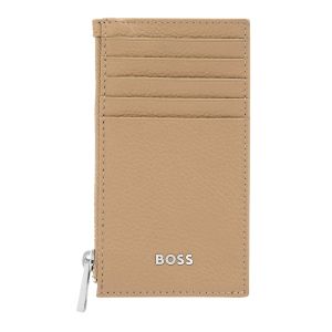 Hugo Boss Калъф за карти Classic Grained, с 5 отделения, с цип, карамел