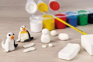 Eberhard Faber Глина за моделиране Plast Kids, 1 kg, бяла