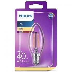 Крушка Philips 4W=40W кристал свещ LED Е14