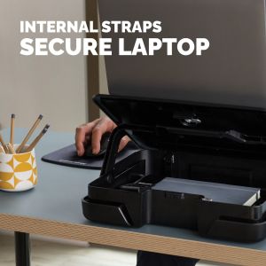 Поставка Fellowes и куфар за лаптоп Breyta, 2 в 1, черна