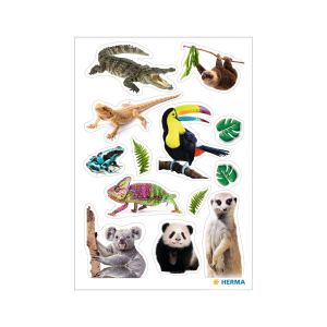 Herma Самозалепващи се етикети Екзотични животни, 3 листа
