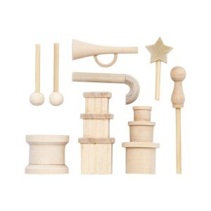 Creativ Company Комплект малки коледни аксесоари за декорация, дървени