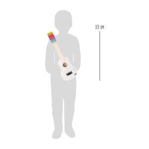 Small Foot Китара, детска, дървена, бяла, 53 х 17 х 5.5 cm