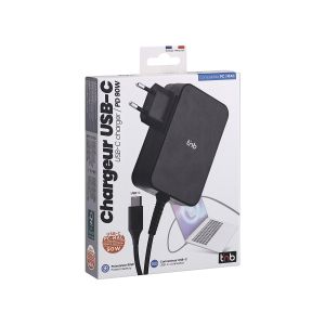 Зарядно устройство TNB Multimedia, за лаптоп, таблет и смартфон, USB Type-C, 90 W, дължина 1.8 m