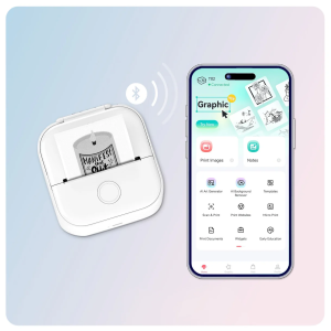 Phomemo Принтер T02-YW, преносим, мини, без мастило, жълт