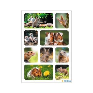 Herma Самозалепващи се етикети Пухкави гризачи, 3 листа