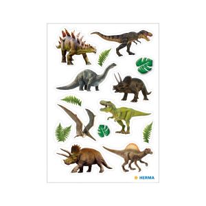 Herma Самозалепващи се етикети Динозаври, 3 листа