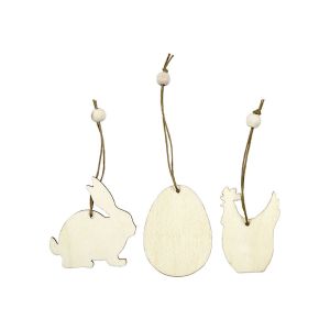 Creativ Company Орнаменти с великденски мотиви, дървени, в дисплей, 200 броя