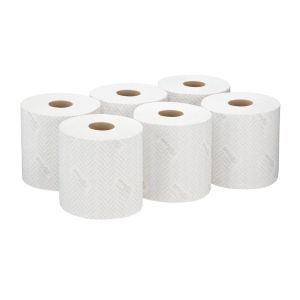 Кърпи за почистване Kimberly-Clark WypAll L20 7302 Centrefeed, на ролка, 38 х 18.3 cm, 380 къса, бели, 6 броя
