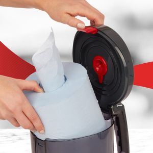 Диспенсър за хартия за почистване Kimberly-Clark WypAll Reach 6221 Centrefeed, черен