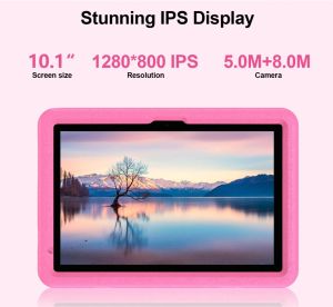 Таблет Vasoun P30HKIDS, 10'', Octa Core, 128 GB, 12 GB RAM, Android, T606 Octa core, задна камера 5 MP, предна камера 8 MP, розов