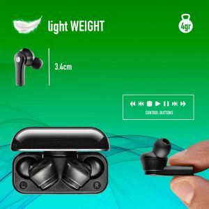 NGS Слушалки Artica Bloom, с Bluetooth, със зареждащ кейс, черни