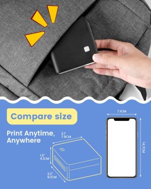 Phomemo Принтер M02 PRO-BK, преносим, мини, без мастило, черен