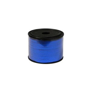 Лента-панделка, металик, с брокат, 0.5 cm, 90 m, синя