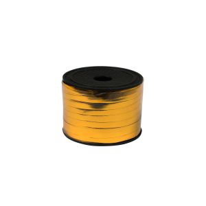 Лента-панделка, металик, 0.5 cm, 90 m, жълта