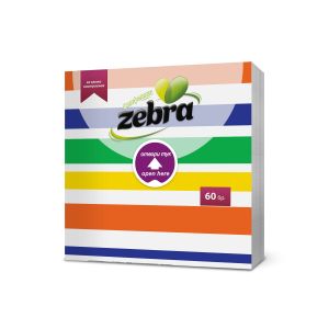 Салфетки Zebra, на ленти, еднопластови, 60 броя