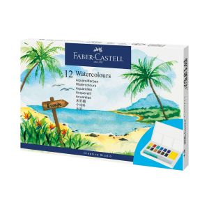 Faber-Castell Акварелни бои Tropical, в кутия - палитра, 12 цвята