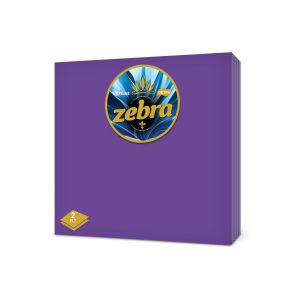 Салфетки Zebra Deluxe, двупластови, 33 х 33 cm, лилави, 35 броя