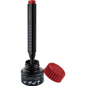 Faber-Castell Перманентен маркер Grip, със скосен връх, червен