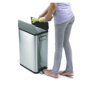 Кош за отпадъци Eko Ecofly, с педал и скрити колела, 45 L