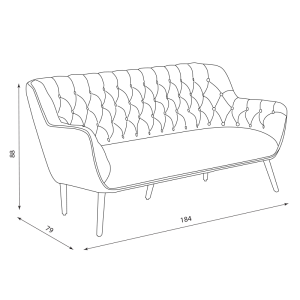 Триместно канапе BERGEN - сив SJ