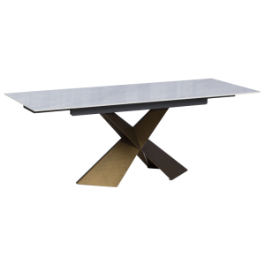 Разтегателна трапезна маса DABKI - бяло - злато
