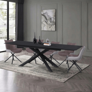 Разтегателна трапезна маса ELK - черна