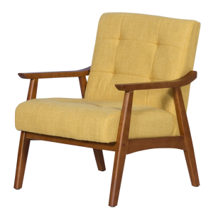 Кресло LEO - орех - жълт