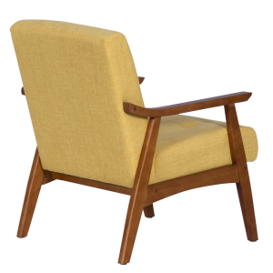 Кресло LEO - орех - жълт